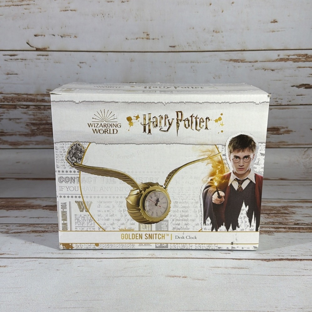 Harry Potter Golden Snitch Replica Desk Clock Battery Operated Open Box